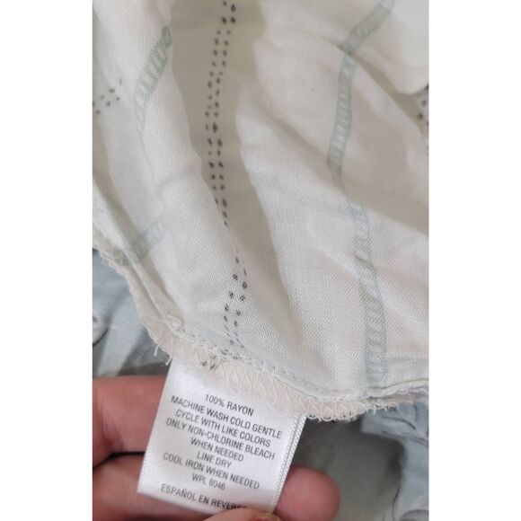 Style & Co Button Down Top Blouse Striped Front Printed Back Sz 0X - Picture 6 of 6